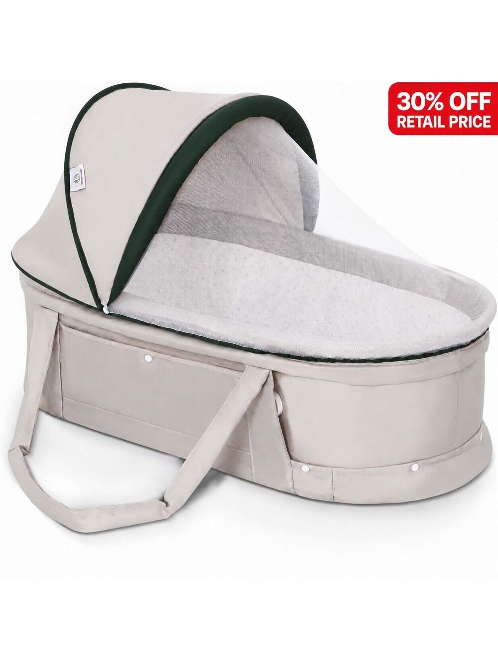 Brand New Kiss My Heart Portable Baby Travel Bassinet – Light Grey, Twin